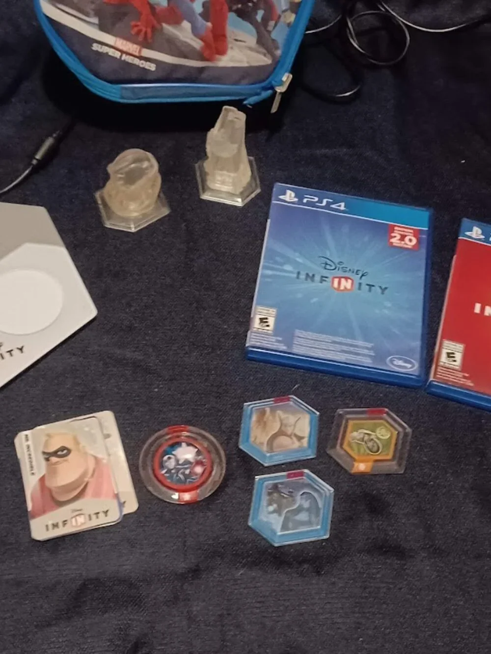 Disney Infinity 2.0 + 3.0  PS4 Game, 1 Portal, Game Pieces w/ Case - Bundle NEW